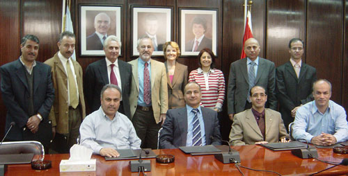 Richard Larson and Elizabeth Murray with BLOSSOMS team at Jordan University of Science and Technology.