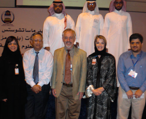Larson and Murray with MIT BLOSSOMS Saudi team members.
